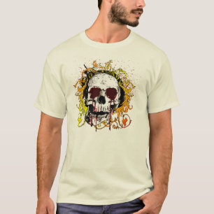Sangramento do KRW do t-shirt gótico do crânio d