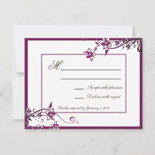 Sangria White Floral Blossom Resposta de Casamento (Frente)