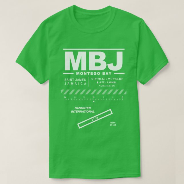 Sangster International Airport MBJ T-Shirt (Frente do Design)