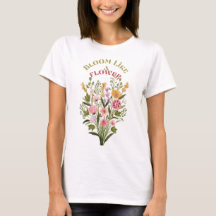 Sangue como uma camiseta floral