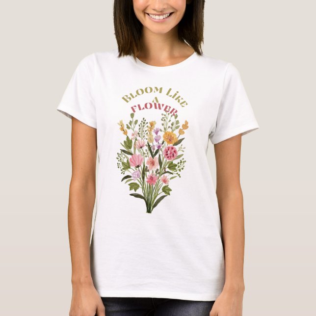 Sangue como uma camiseta floral (Frente)