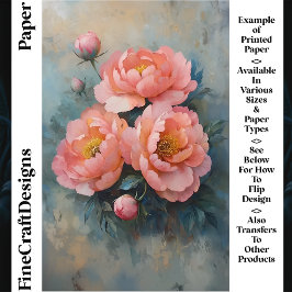 Sangue de pénia rosa suave, Buds Papel de Artesana