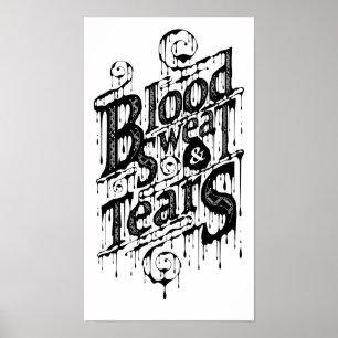 Sangue, suor, & rasgos - poster (branco)