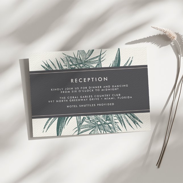 Sanibel | Cartão de Recepção de Casamento Tropical (Criador carregado)