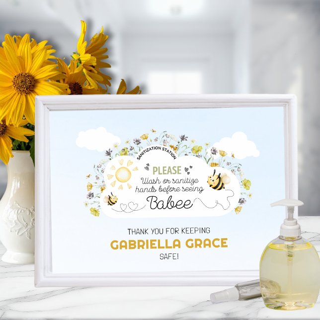 Sanitization Station Bee Theme Sign (Criador carregado)