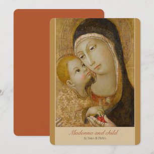Sano di Pietro Tenderness madonna CC1079 Cartão de