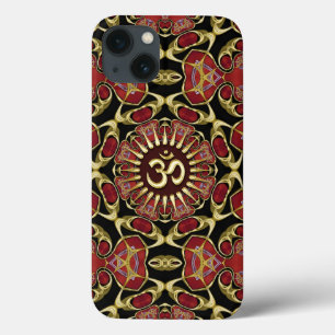 Sanskrit Om Dourado + Red Barroco Air Case