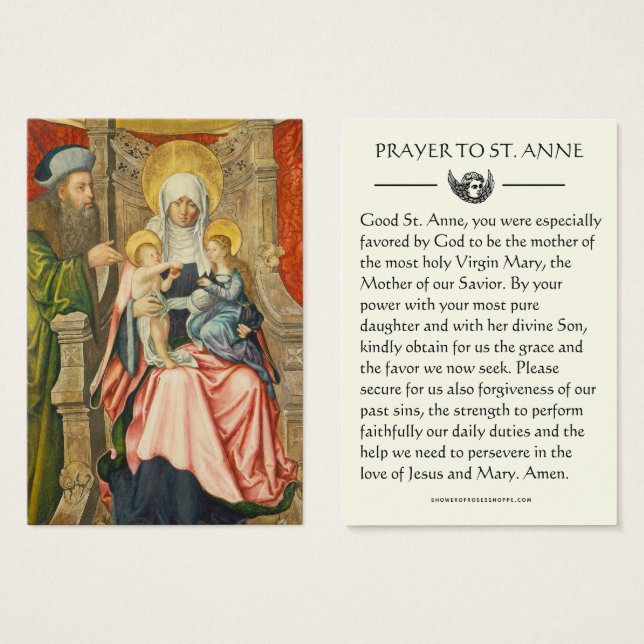 Santa Ana Joaquim Virgem Maria Jesus Oração  (Frente & Verso)