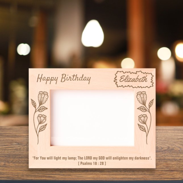 Santa Bíblia Verse Birthday Botânico Elegante Flor (Criador carregado)