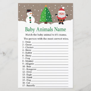 Santa, boneco de neve Jogo de nomes de bebês anima