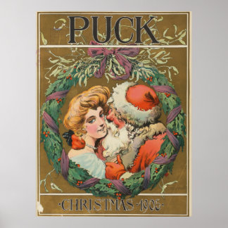 Santa Claus beijando Momma 1905 Poster