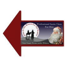 Santa Claus Business Card Yard Sign Arrow