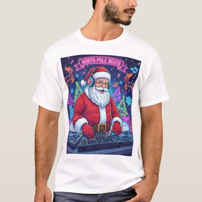 Santa Claus DJ Christmas Party T-Shirt  (Frente)