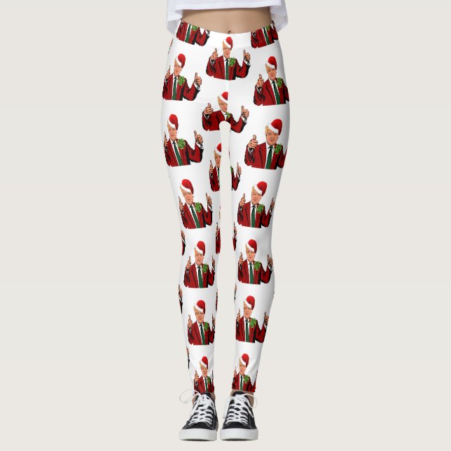 santa claus donald trump leggings de natal (Frente)