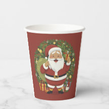 Santa Claus Ilustração da taça de Papel de Natal