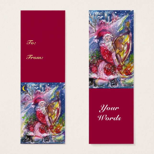 SANTA CLAUS JOGANDO HARP NO Natal LUMINOSO (Frente & Verso)