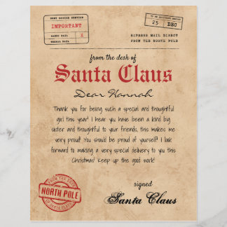 Santa Claus - Letra de Papais noeis Vintage Imprim