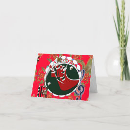 Santa Claus Sock Cartões de agradecimentos Vermelh