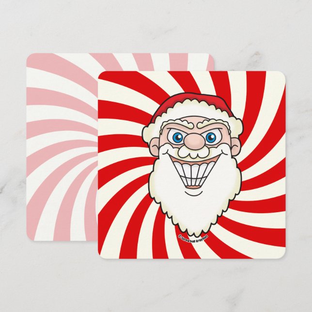 Santa Claus Starburst Screwball Graphics Flat Card (Frente/Verso)