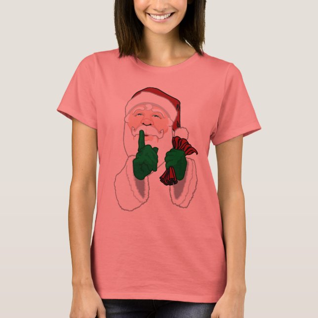 Santa Clause Camisas Mulheres Papais noeis T-shirt (Frente)
