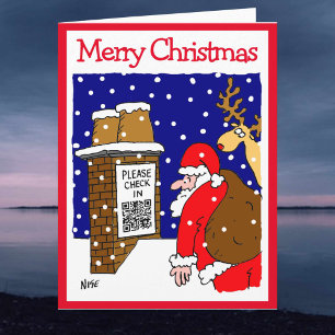 Santa Clause QR Code Design Engraçado Cartão de 