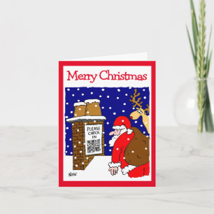 Santa Clause QR Code Design Engraçado Cartão de Na