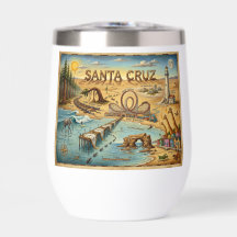 Santa Cruz Pop Art Map – Bold Coastal Landmark