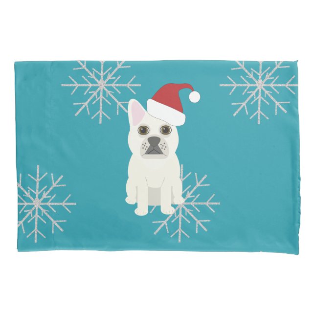Santa Frenchie, Snowflakes Blue (Frente)