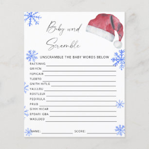 Santa hat - word scramble chá de fraldas game