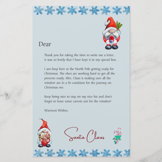 Santa Letter Customizable Christmas Letter (Frente)