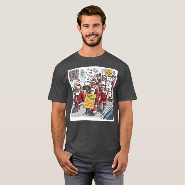 Santa Strike men charcoal T-shirt (Frente Completa)