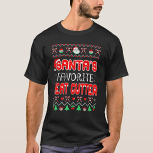 Santas Favoritas Carne Cortadora de Natal Suéter F