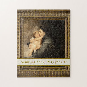 Santo Anthony com Quebra-cabeça Cristo Filho