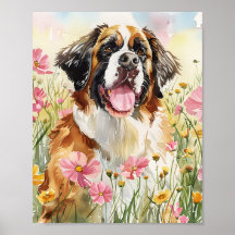 Santo Bernard Wall Art Gift for Dog Lovers Poster