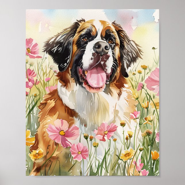Santo Bernard Wall Art Gift for Dog Lovers Poster (Frente)