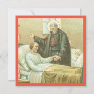 Santo Camilo Confortando um Doente (M 021) Cartão