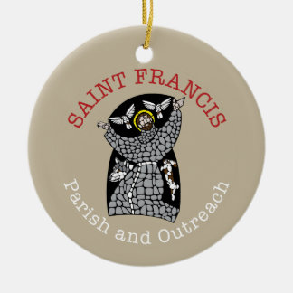 Santo Francis Round Enfeites de natal