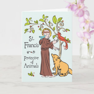 Santo Francisco, Protetor de Animais Cartão para C