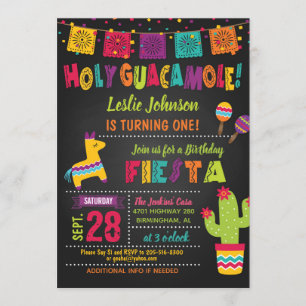 Santo Guacamole Birthday Fiesta - Convite para Cri