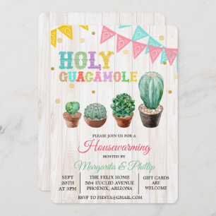 Santo Guacamole Cactus Convite para o Ensino Famil