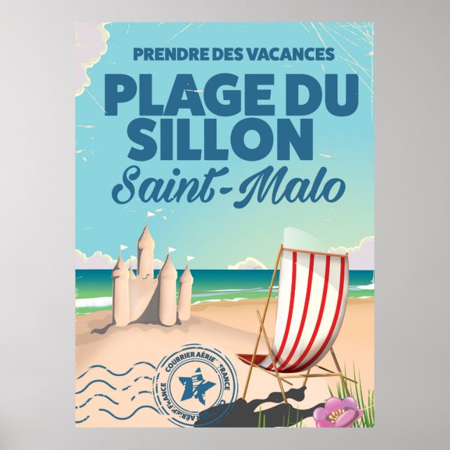 Santo-Malo, poster de viagens da França (Frente)