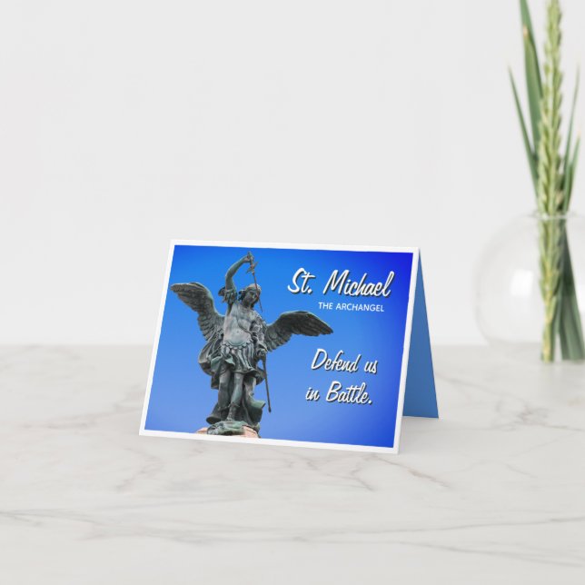 Santo Michael Prayer Cartão de Saudação (Frente)