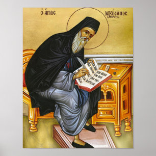 Santo Nicodemos, o Hagiorita, Impressão de Ícone O