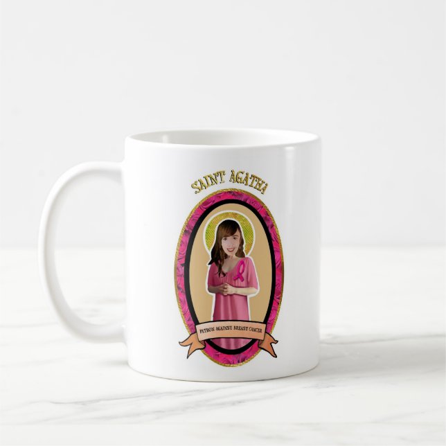 Santo padroeiro do St. Agatha contra a caneca do (Esquerda)