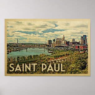 Santo Paul Poster Minnesota Skyline Impressão