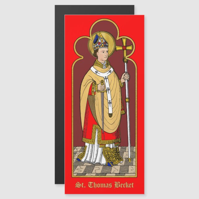 Santo Tomás Becket com Espada (M 033; Colorizado) (Frente/Verso)
