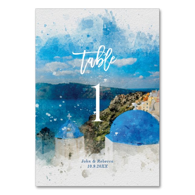 Santorini, cartão da mesa de casamento da Grécia (Frente)