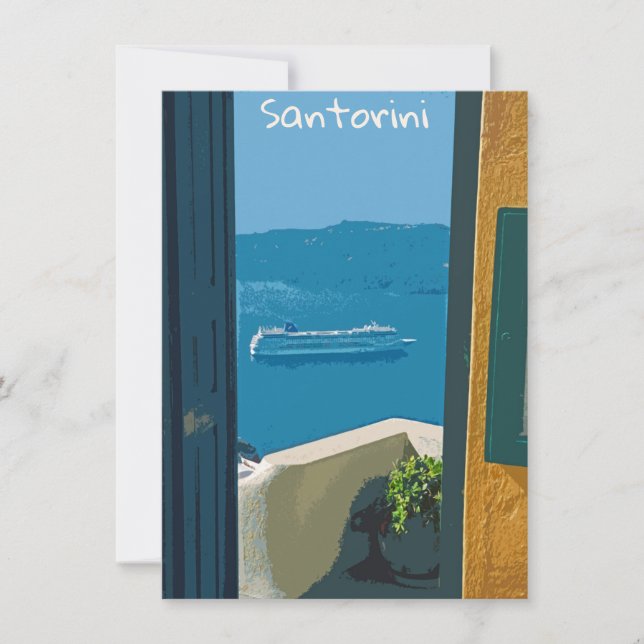 Santorini, cartão de cruzeiro de Grécia (Frente)