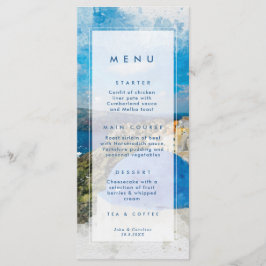 Santorini, cartões de cardápio de verão Grécia