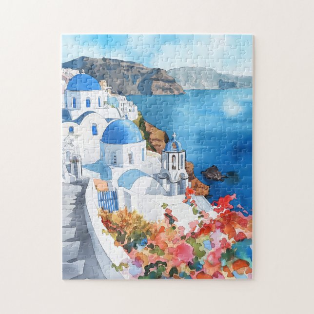 Santorini Quebra-cabeça Escape" (Vertical)